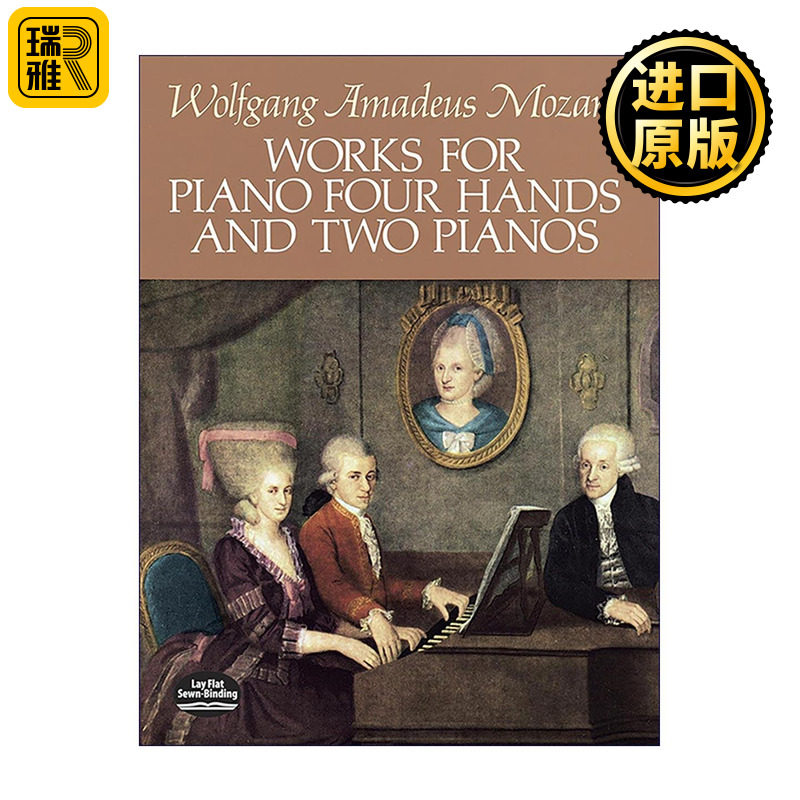 英文原版 Works for Piano Four Hands and Two Pianos 莫扎特经典双人钢琴曲集 四手联弹双钢琴演奏练习谱 进口英语原版书籍
