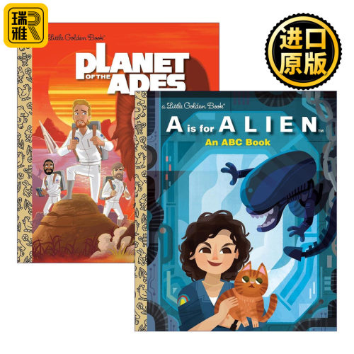 英文原版 Little Golden Book 20th Century Studios 兰登书屋精装小金书 2册 异形 猩球 英文版 进口英语原版书籍