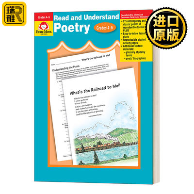 阅读与理解系列 诗歌 四五年级 英文原版 Evan-Moor Read and Understand Poetry Grades 4-5 美国加州小学英语教辅教材evanmoor