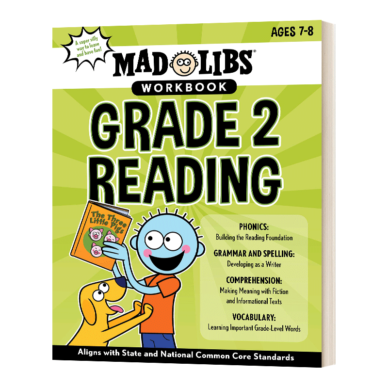 疯狂填词练习册 美国小学二年级 英文原版 Mad Libs Workbook Grade 2 英文版 Wiley Blevins，Mad Libs 进口英语原版书籍