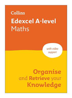 英文原版 Collins Edexcel A-Level Maths Organise and Retrieve Your Knowledge 柯林斯英国爱德思高中数学复习指南 进口书籍
