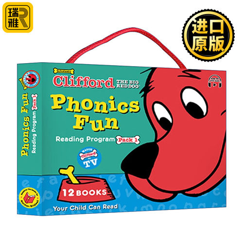 英文原版 Clifford Phonics Fun Pack #01 With Storyplus 大红狗自然拼读套装1