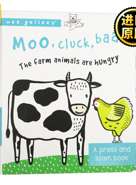 正版 Moo, Cluck, Baa! A Press and Listen Board Book纸板发声书儿童绘本