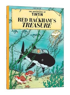 英文原版 The Adventures Of Tintin Red Rackham's Treasure 丁丁历险记之红色拉克姆的宝藏 儿童精装漫画 进口英语原版书籍