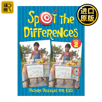 英文原版 Spot the Differences Picture Puzzles for Kids Book 2 儿童找不同谜题集 卷二 益智游戏活动书 锻炼观察力 大家来找茬