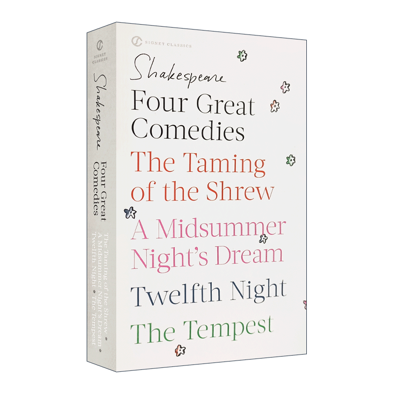 莎士比亚四大喜剧 英文原版小说 Four Great Comedies 莎士比亚戏剧集 Shakespeare 仲夏夜之梦第十二夜驯悍记暴风雨 英语书籍