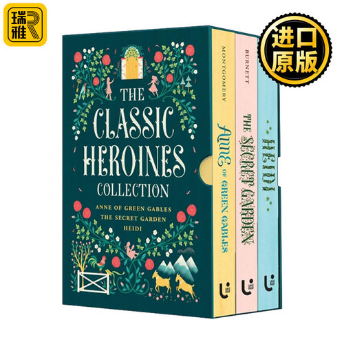 英文原版 The Classic Heroines Collection Boxed Set经典女主角3册盒装精装 含海蒂 安妮绿山墙 秘密花园 Signature儿童经典系列