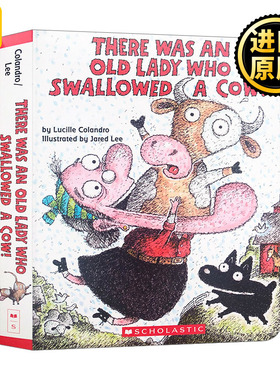 There Was an Old Lady Who Swallowed a Cow  有个老婆婆吞了一头牛 纸板书 儿童绘本