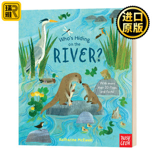 Hiding the 纸板趣味翻翻书儿童绘本 正版 River?谁躲在河里 Who