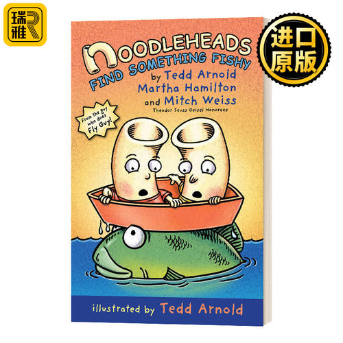 傻瓜面条头小子3 面条头钓鱼记 全彩漫画 英文原版 Noodleheads Something Fishy 英文版 Tedd Arnold 进口英语原版书籍