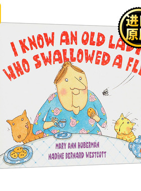 英文原版 I Know an Old Lady Who Swallowed a Fly 我认识一个吞下苍蝇的老太太 儿歌童谣 纸板书绘本 英文版 进口英语原版书籍