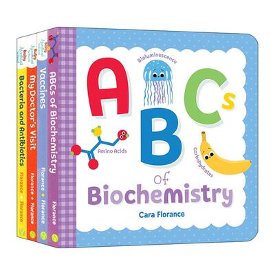英文原版 Baby University- Baby Medical School系列4册 宝宝智学园 STEM教育 儿童科普百科绘本纸板书 Cara Florance 英文版进口