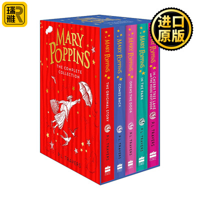 Mary Poppins The Complete Collection Box Set 玛丽波平斯系列小说五册盒装 随风而来的玛丽阿姨系列