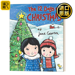 Christmas 纸板书 The 12天 Jane Days Time Story Cabrera 3岁儿童圣诞节绘本 圣诞节