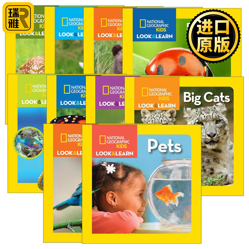 英文原版 National Geographic Kids Look and Learn 国家地理看与学动物系列10册 纸板书 绘本 英文版 进口英语原版书籍