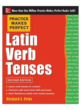 原版 Practice Makes Perfect Latin Verb Tenses 孰能生巧 拉丁语动词时态 第2版 进口原版书籍