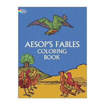 英文原版 Aesop's Fables Coloring Book 伊索寓言涂色书 儿童经典阅读 游戏活动书 Bruce LaFontaine 英文版 进口英语原版书籍