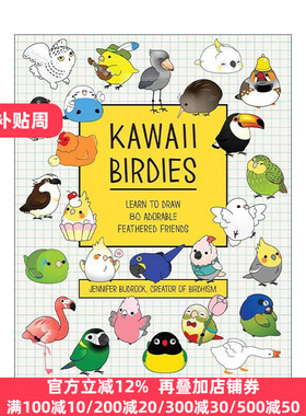 英文原版 Kawaii Birdies Learn to Draw 80 Adorable Feathered Friends 卡哇伊小鸟 学习绘制80个可爱的羽毛朋友 绘画教程指南