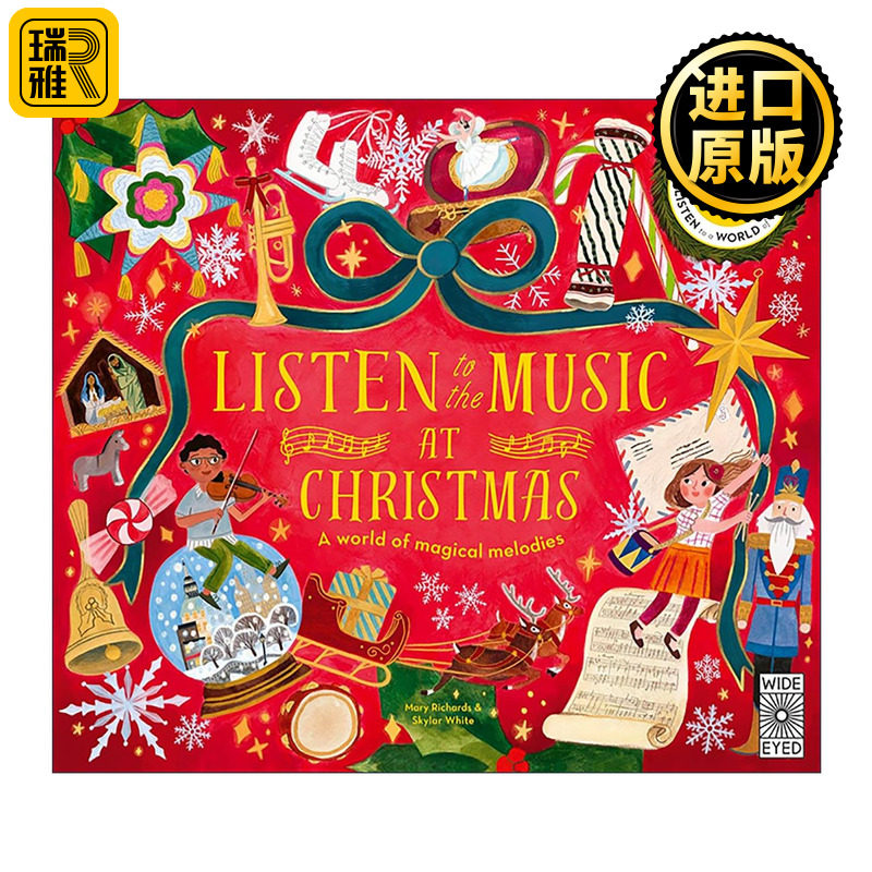 英文原版 Listen to the Music at Christmas 听听圣诞节的钟声 儿童发声音乐绘本精装 英文版 进口英语原版书籍