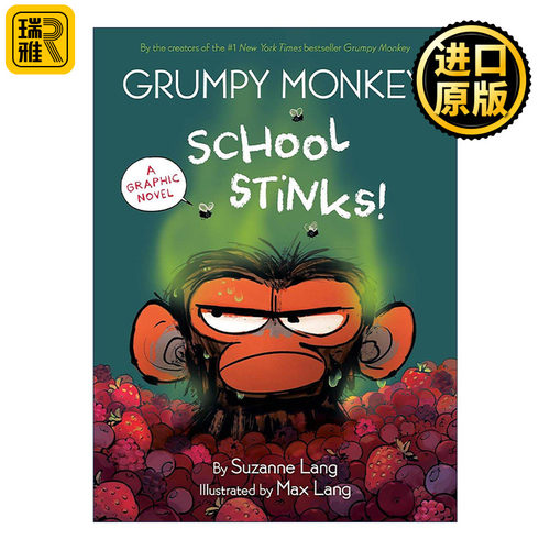 英文原版 Grumpy Monkey School Stinks 暴怒猴 学校好臭 儿童精装绘本 全彩漫画 Suzanne Lang 英文版 进口英语原版书籍