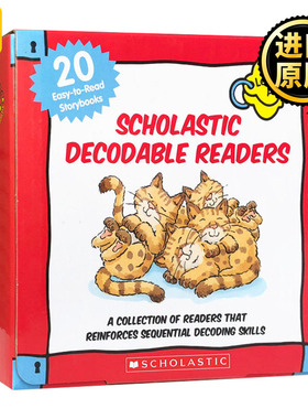 学乐自然拼读初级盒装20册 A级 英文原版 Scholastic Decodable Readers Box Set Level A 儿童启蒙学习英语分级绘本 进口英语书籍
