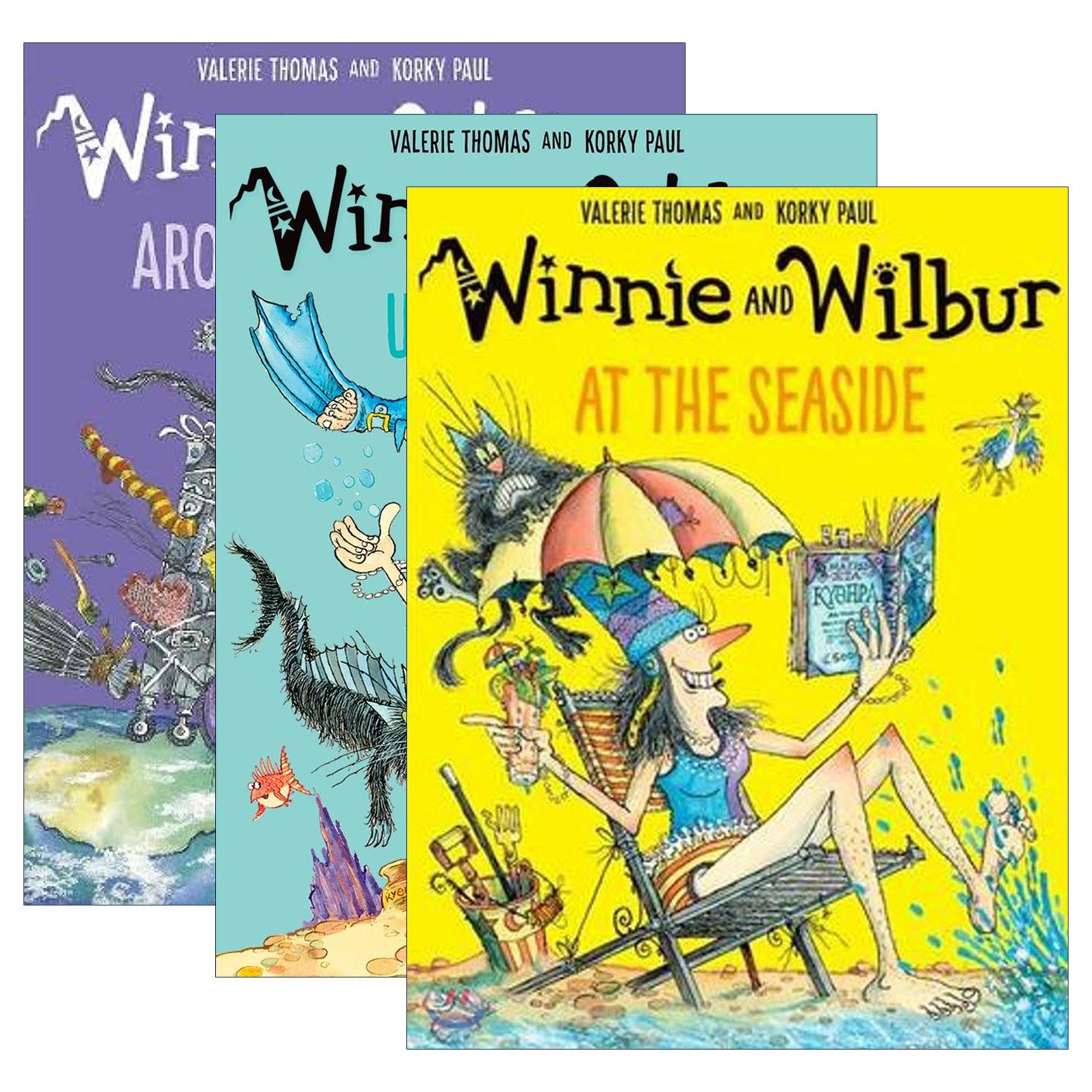 英文原版 Winnie and Wilbur 女巫温妮与黑猫威尔伯 在海边/在海底/环游世界3册 儿童魔法主题绘本 英文版 进口英语原版书籍