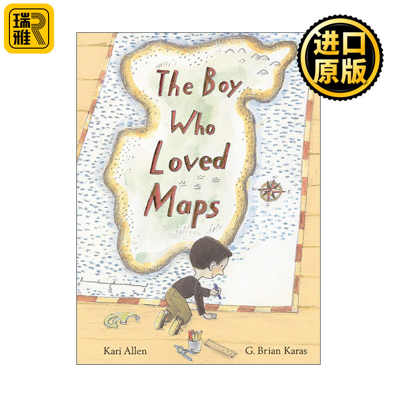 英文原版 The Boy Who Loved Maps 爱画地图的男孩 儿童精装绘本 布莱恩·卡拉斯插画 英文版 进口英语原版书籍