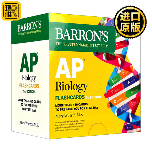 英文原版 AP Biology Flashcards 巴朗AP生物学备考闪卡 第3版 英文版 进口英语原版书籍