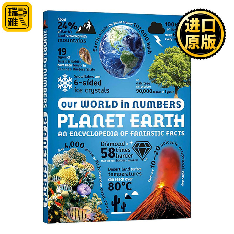 英文原版 Our World in Numbers Planet Earth 通过数字了解我们的世界地球 岩石森林等自然知识科普百科 DK全彩插图读物精装