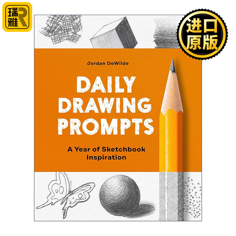英文原版 Daily Drawing Prompts 每日绘画提示 灵感速写本写生簿 美术技巧指南 Jordan DeWilde 英文版 进口英语原版书籍