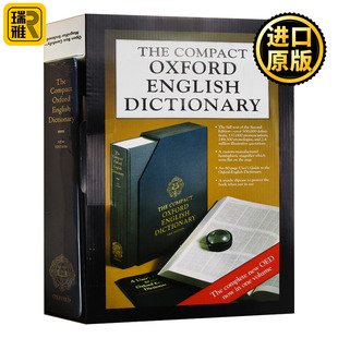 带阅读放大镜 Compact 缩印版 进口英语书籍 Oxford 字典辞典 Dictionary 20卷内容合一 English The 牛津完整英语大词典 英文原版