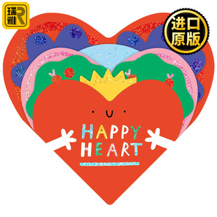 英文版 书籍 英文原版 Hammer儿童英语启蒙纸板心形异型书 押韵彩色绘本 Susie Heart HannahEliot 进口原版 快乐之心 形状认知 Happy