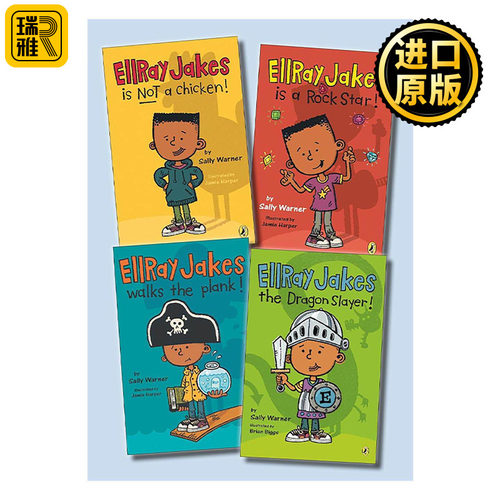 英文原版 Ellray Jakes 4C Box Set 埃雷·杰克系列 1-4册盒装套装 儿童社交友谊章节桥梁故事书 英文版 进口英语原版书籍