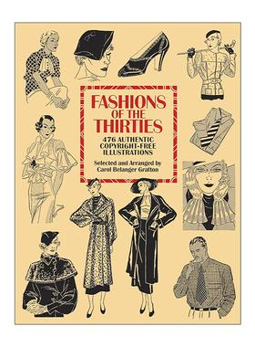 英文原版 Fashions of the Thirties 三十年代的时尚 服装服饰设计 样式素材 英文版 进口英语原版书籍