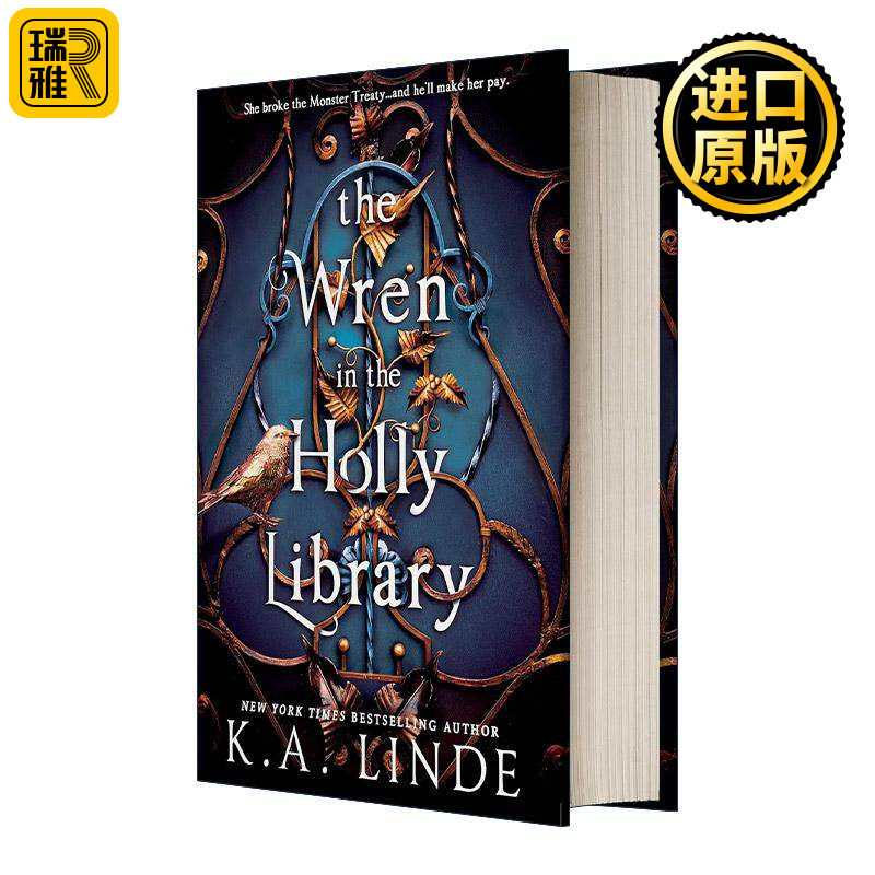 英文原版 The Wren in the Holly Library 冬青图书馆里的鹪鹩鸟 精装 奇幻小说 K.A. Linde 英文版 进口英语原版书籍
