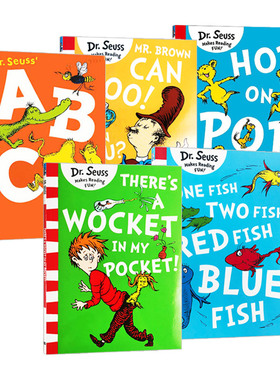 Dr.Seuss's ABC 苏斯博士经典绘本 蓝色系列故事集5本 口袋里的毛怪 英文原版 Dr. Seuss 儿童英语入门学习读物 进口英语书籍