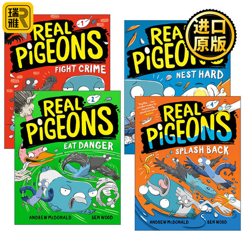 Real Pigeons 真正的鸽子系列4册 绘本图画书 侦探推理图样式小说 Andrew Mcdonald