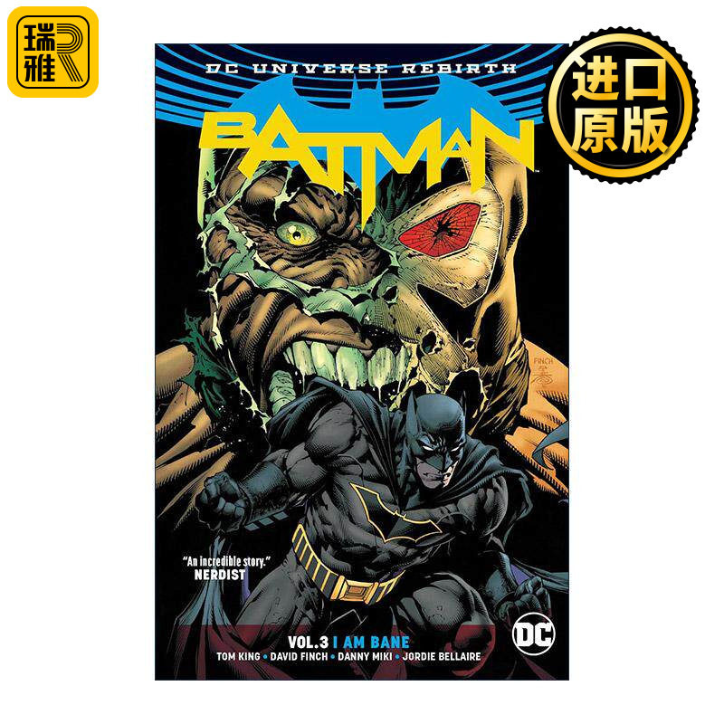 英文原版 Batman Vol.3 I Am Bane 蝙蝠侠 卷三 我是贝恩 2024新版 DC漫画 汤姆·金 英文版 进口英语原版书籍