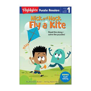 尼克与纳克系列 and Fly 英文原版 Highlights 放风筝 Level Nack Readers Puzzle 儿童分级读物 故事与益智谜题 Kite Nick