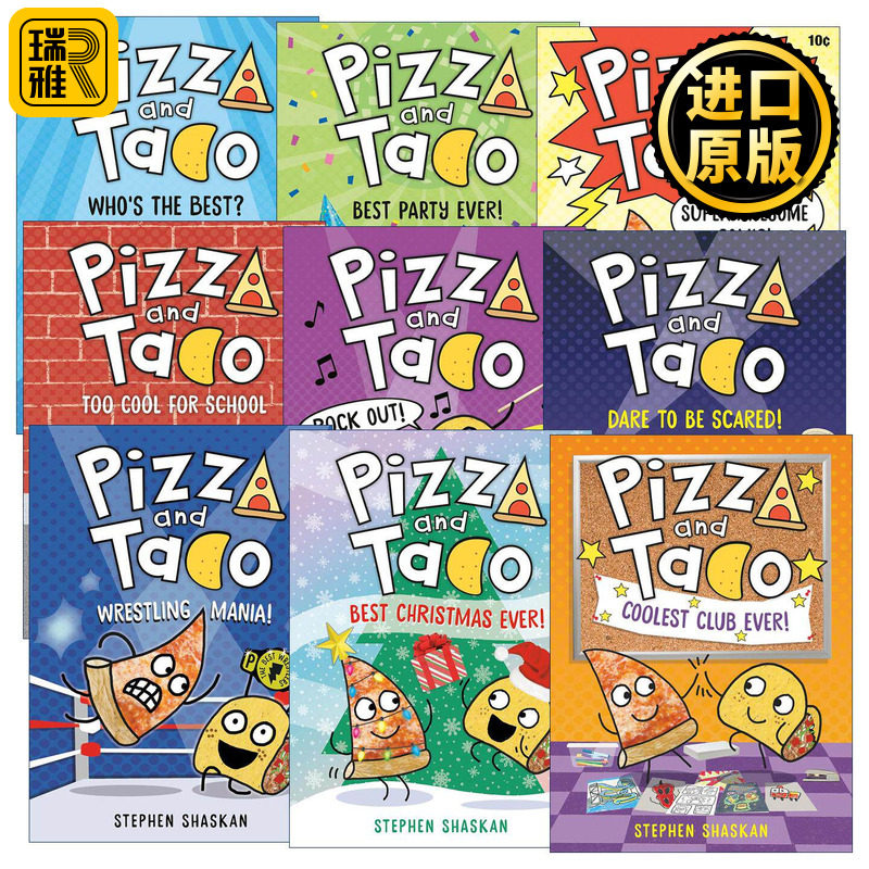 英文原版 Pizza and Taco 披萨饼与玉米片系列1-9册 图画图像小说 精装 英文版 进口英语原版书籍
