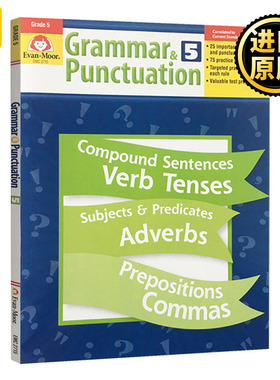语法与标点练习册 五年级 英文原版 Evan-Moor Grammar and Punctuation Grade 5 美国加州小学英语教辅教材 进口英语书籍evanmoor