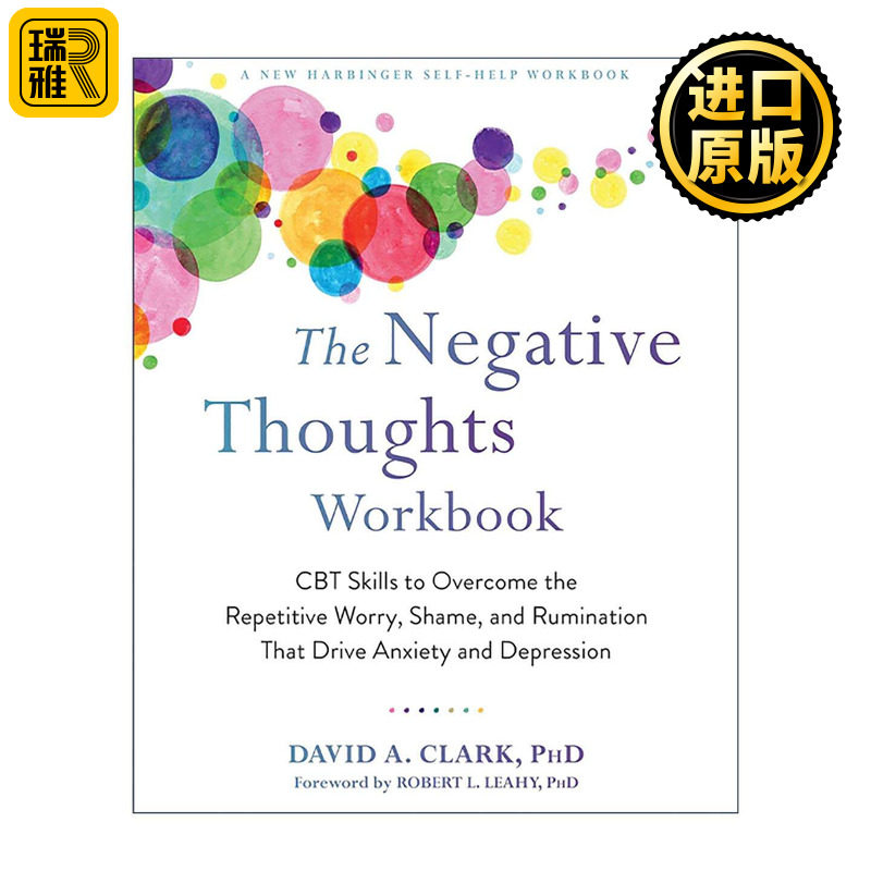 英文原版 The Negative Thoughts Workbook 反刍思维 克服导致焦虑和抑郁的反复担忧 羞耻和思维反刍的CBT技巧 进口英语原版书籍