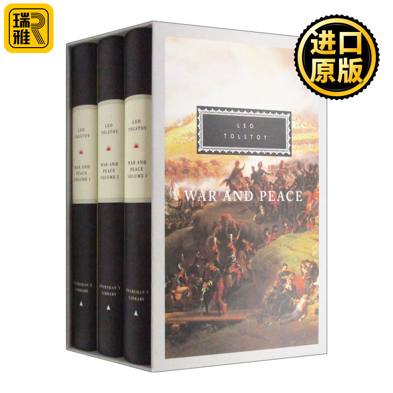 英文原版 War And Peace 战争与和平 托尔斯泰 3册套装精装收藏版 英文版 Leo Tolstoy 进口英语原版书籍