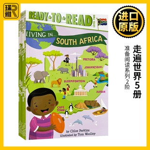 Read the 五大国家地理知识英语科普 走遍世界5册 Level 儿童英文版 英文原版 Around 准备阅读系列2阶 World 进口图书 Ready