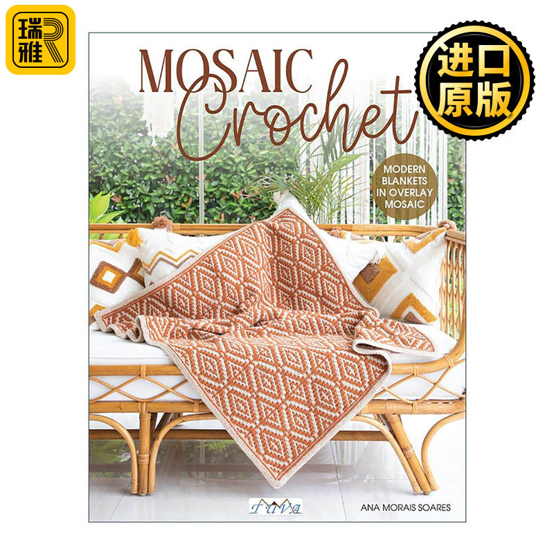 英文原版 Mosaic Crochet 钩编创意毛毯 马赛克风格图案书 英文版 进口英语原版书籍