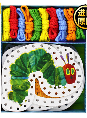 正版 World of Eric Carle VHC Lacing Cards 好饿的毛毛虫 编织卡片儿童绘本