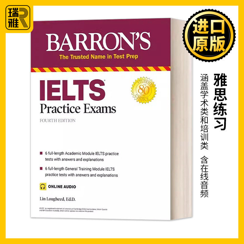 英文原版 IELTS Practice Exams with Online Audio 雅思练习 涵盖学术类和培训类 含在线音频 英文版 进口英语原版书籍