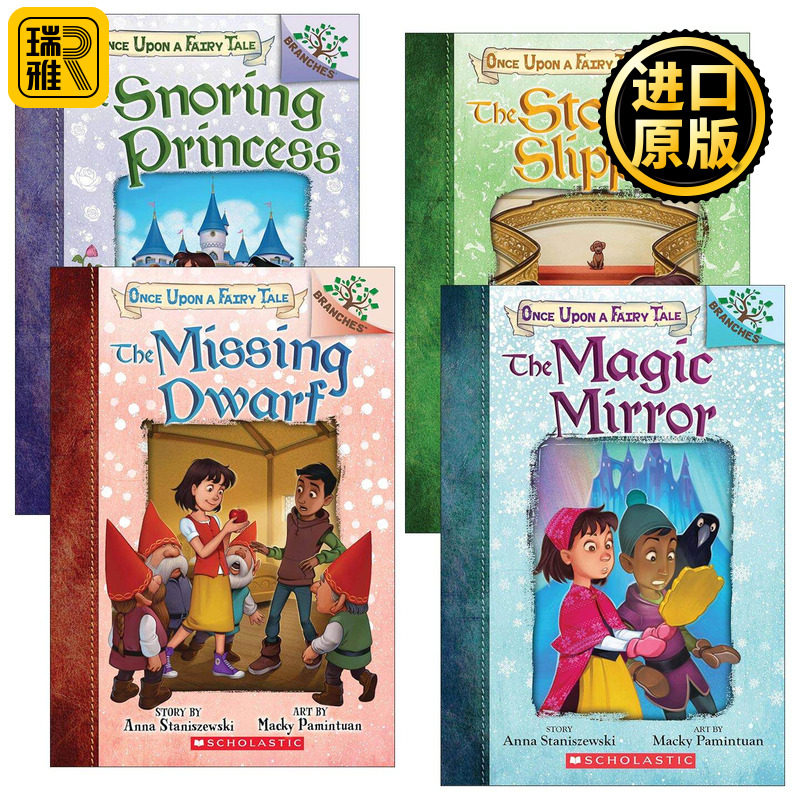 英文原版 Once Upon a Fairy Tale 学乐大树系列冰雪公主童话故事4册 魔镜 偷来的水晶鞋 打呼噜的公主 英文版 进口英语原版书籍