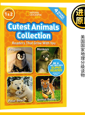 可爱的动物合集 美国国家地理分级读物 英文原版National Geographic Kids Readers: Cutest Animals Collection STEM课程儿童百科
