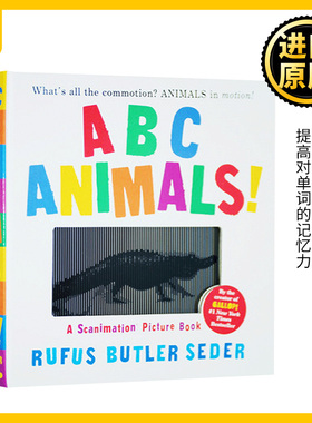 光与影视觉动物ABC动画书 ABC Animals A Scanimation Picture Book 英文原版 动画效果翻翻书 儿童趣味认知 进口英语书籍
